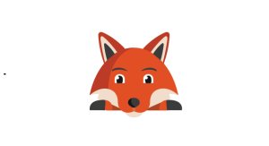 Logo van DigiHandig, een gekleurde en getekende kop van een vos.