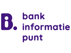 Logo Bankinformatiepunt bestaande uit een stilistische hoofletter B met daarin de letter i en over 3 regels de tekst Bank informatie punt.